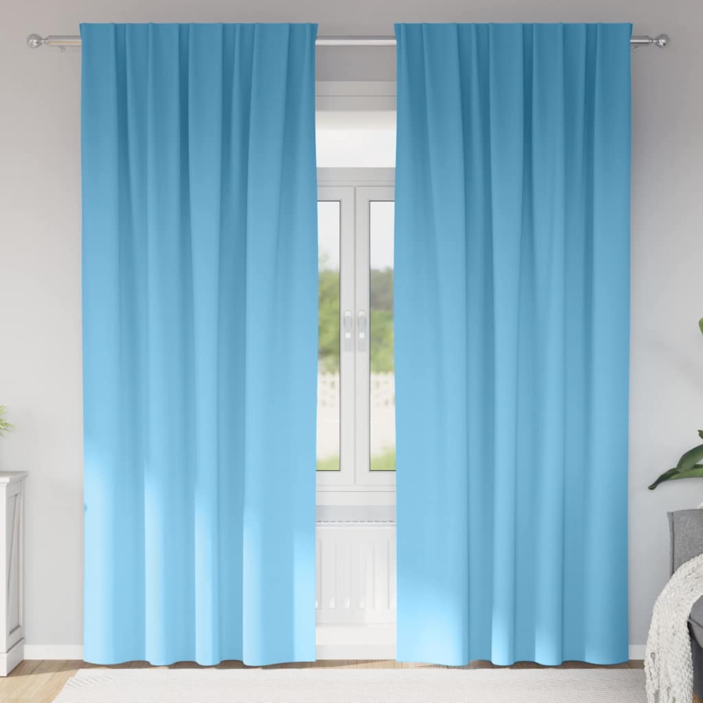 Tende Blackout con Anelli 2 pcs Blu Chiaro 225 x 140 cm | homemem39