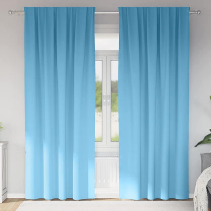 Tende Blackout con Anelli 2 pcs Blu Chiaro 245 x 140 cm | homemem39