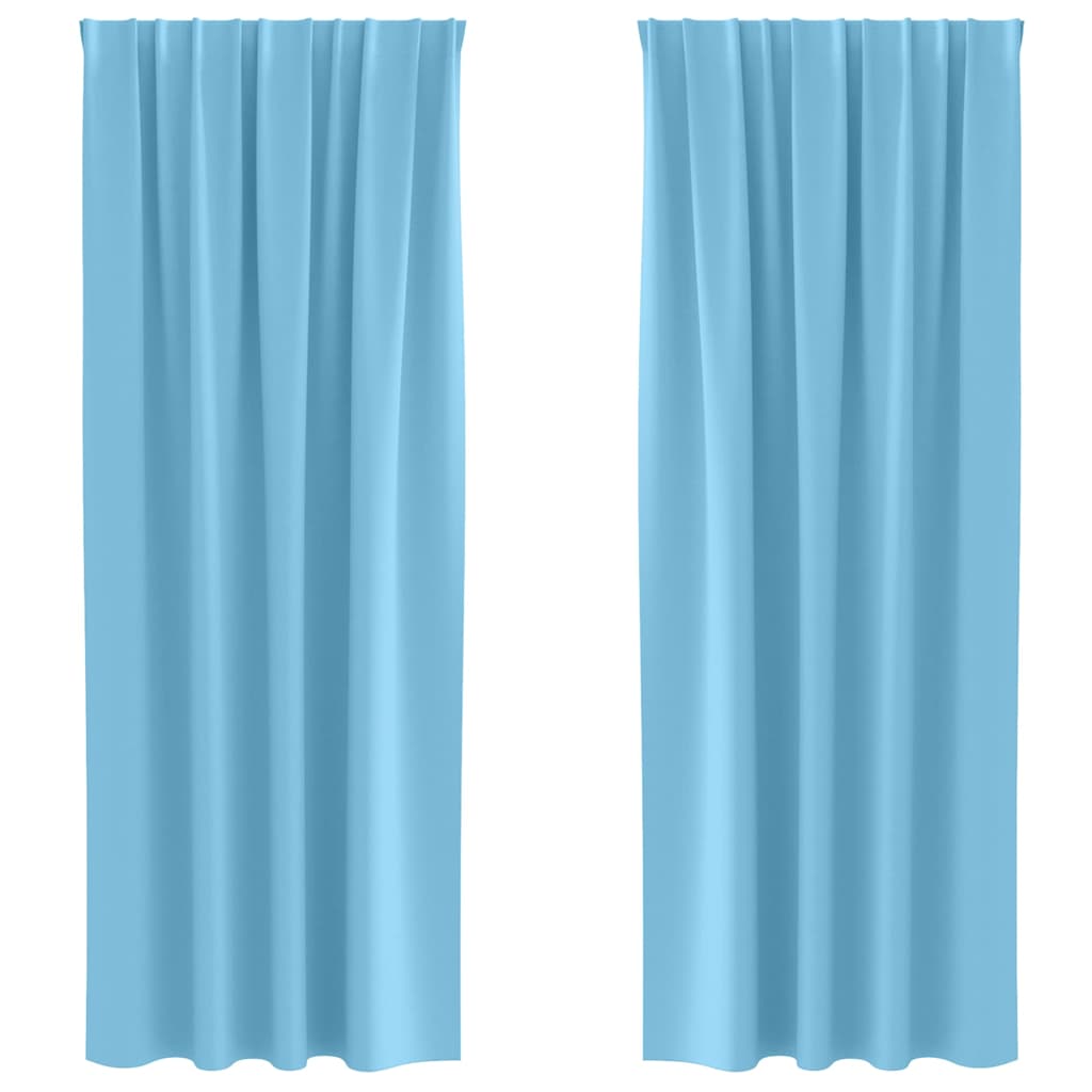 Tende Blackout con Anelli 2 pcs Blu Chiaro 245 x 140 cm | homemem39