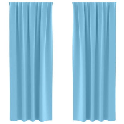 Tende Blackout con Anelli 2 pcs Blu Chiaro 245 x 140 cm | homemem39