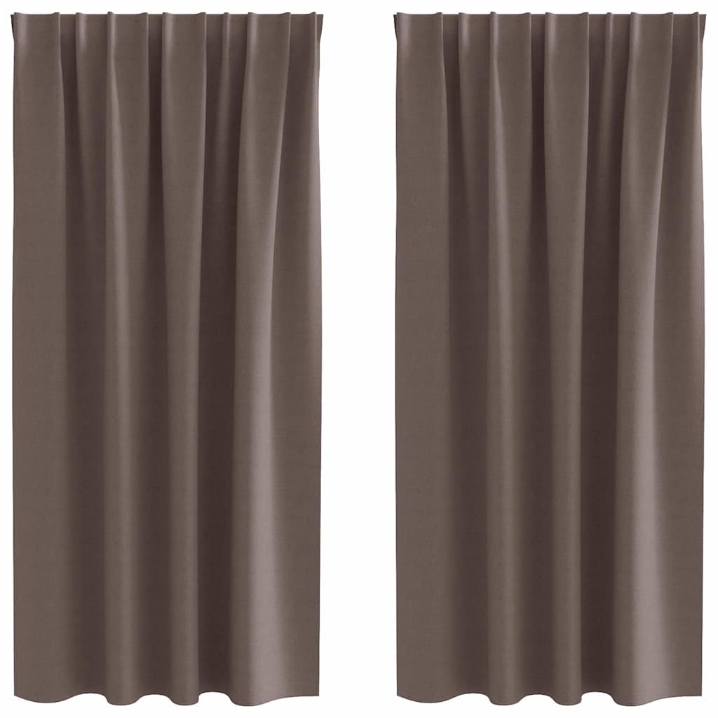 Tende Blackout con Anelli 2 pcs Marrone Scuro 175 x 140 cm | homemem39