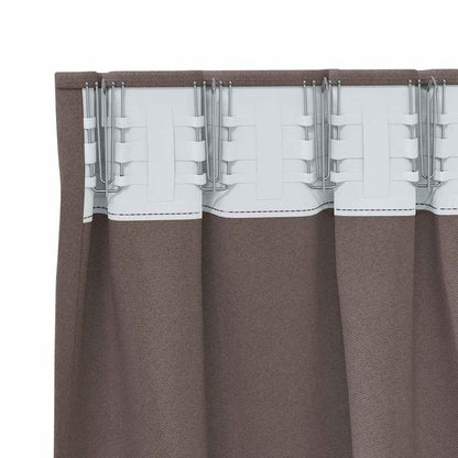 Tende Blackout con Anelli 2 pcs Marrone Scuro 245 x 140 cm | homemem39
