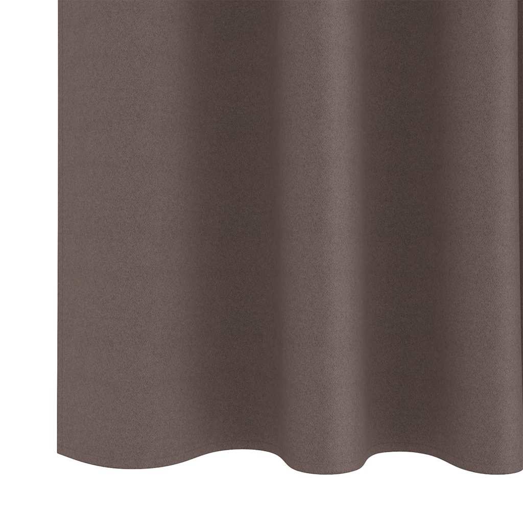 Tende Blackout con Anelli 2 pcs Marrone Scuro 245 x 140 cm | homemem39