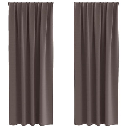 Tende Blackout con Anelli 2 pcs Marrone Scuro 245 x 140 cm | homemem39