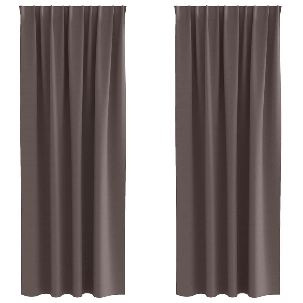 Tende Blackout con Anelli 2 pcs Marrone Scuro 260 x 140 cm | homemem39