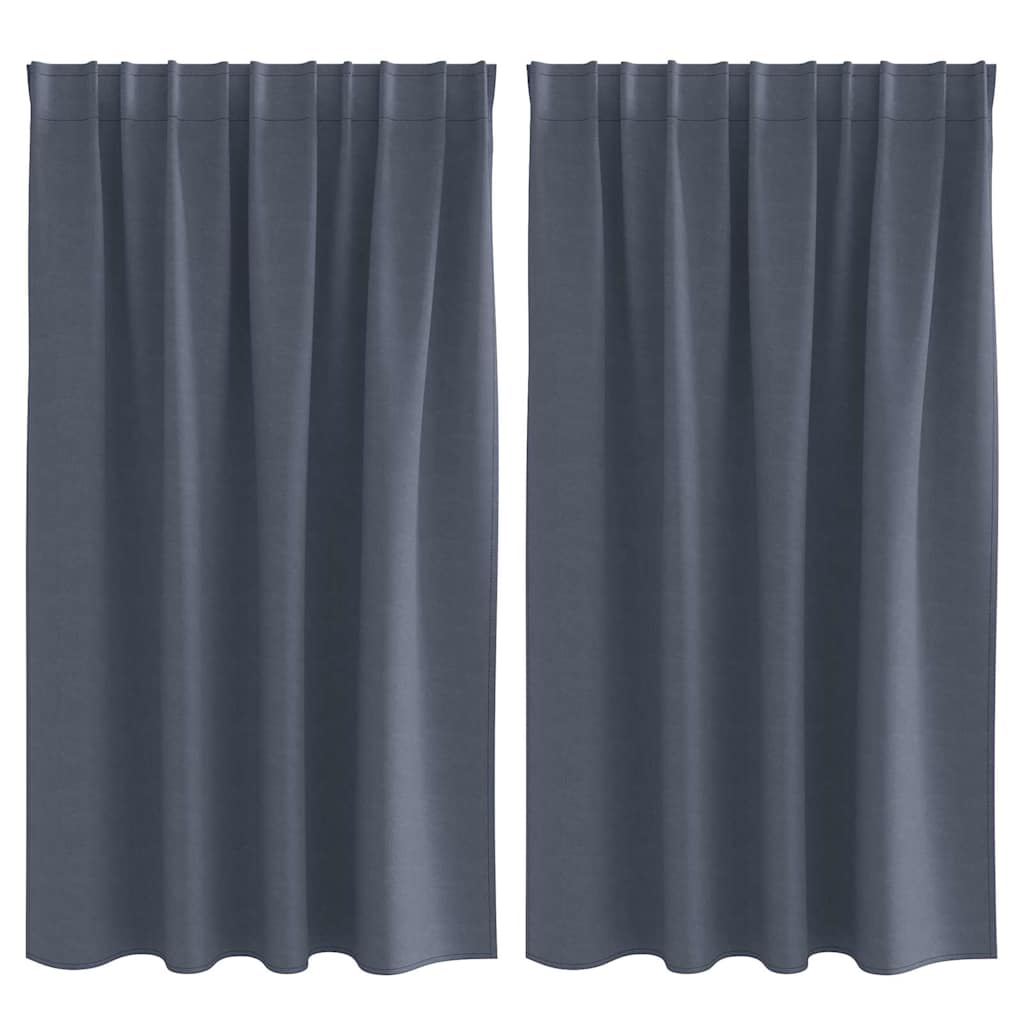 Tende Blackout con Anelli 2 pcs Antracite 140 x 140 cm | homemem39