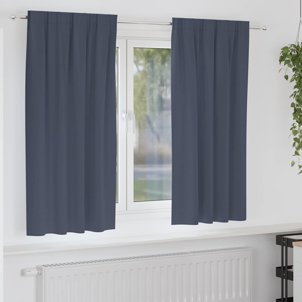 Tende Blackout con Anelli 2 pcs Antracite 175 x 140 cm | homemem39