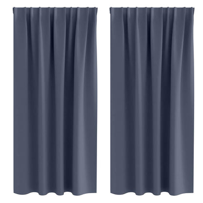 Tende Blackout con Anelli 2 pcs Antracite 175 x 140 cm | homemem39