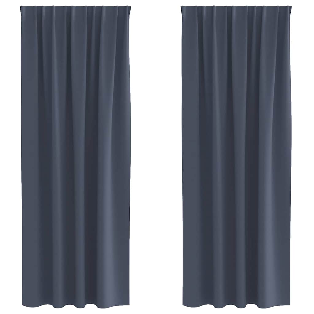 Tende Blackout con Anelli 2 pcs Antracite 225 x 140 cm | homemem39