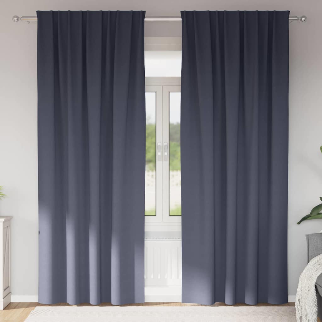 Tende Blackout con Anelli 2 pcs Antracite 245 x 140 cm | homemem39