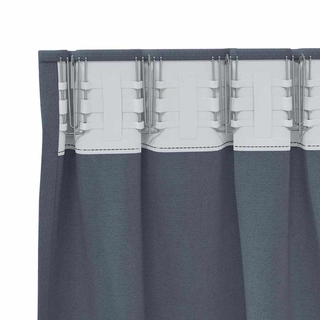 Tende Blackout con Anelli 2 pcs Antracite 260 x 140 cm | homemem39