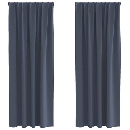 Tende Blackout con Anelli 2 pcs Antracite 260 x 140 cm | homemem39