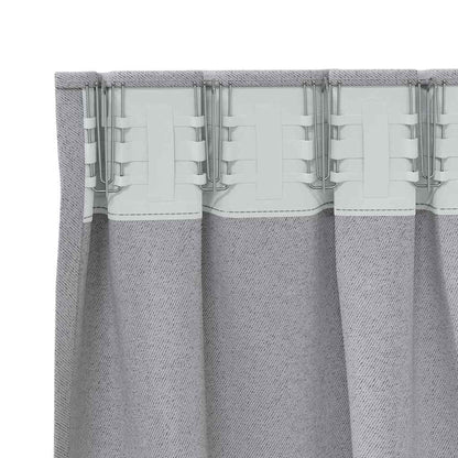 Tende Blackout con Anelli 2 pcs Grigio chiaro 245 x 140 cm | homemem39