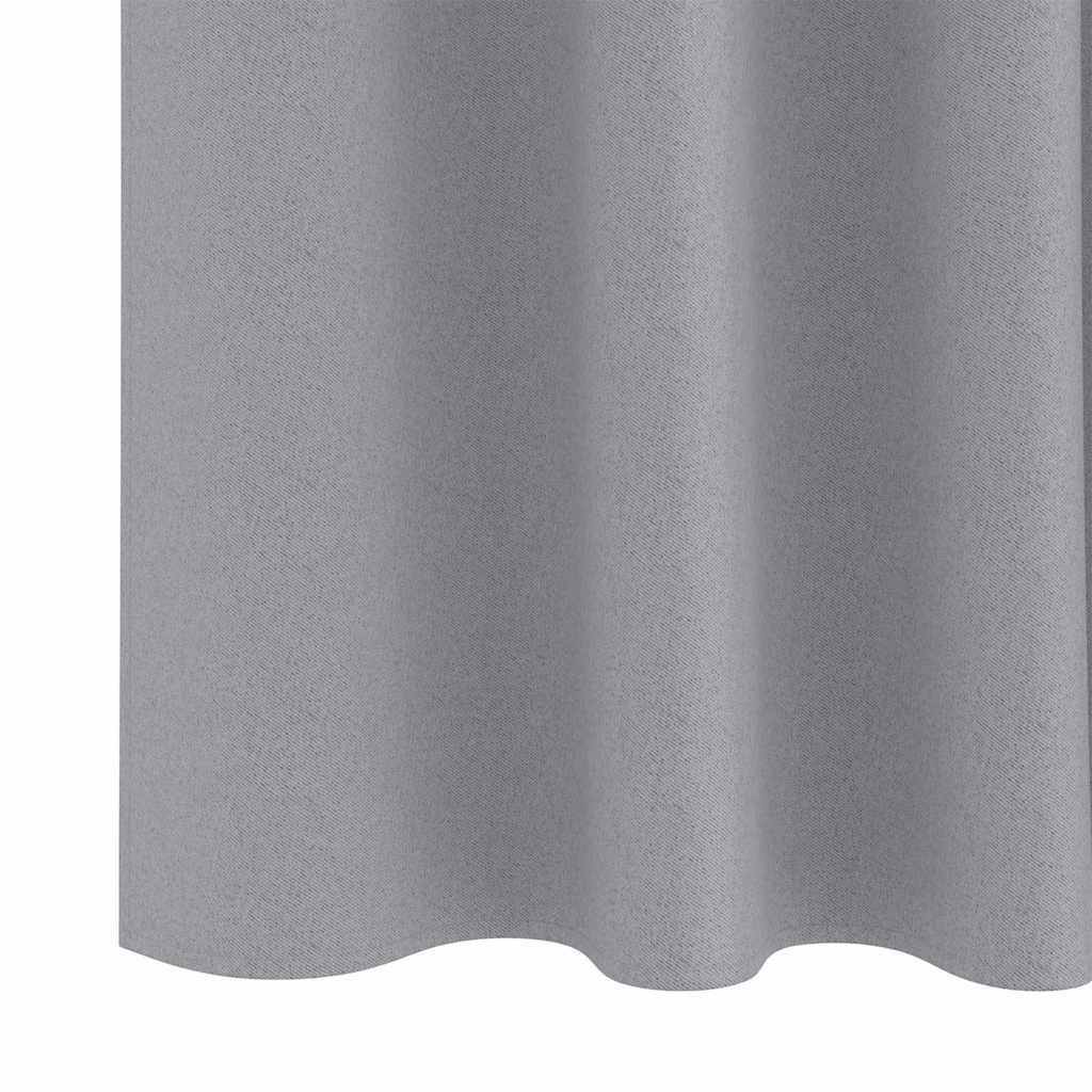 Tende Blackout con Anelli 2 pcs Grigio chiaro 260 x 140 cm | homemem39