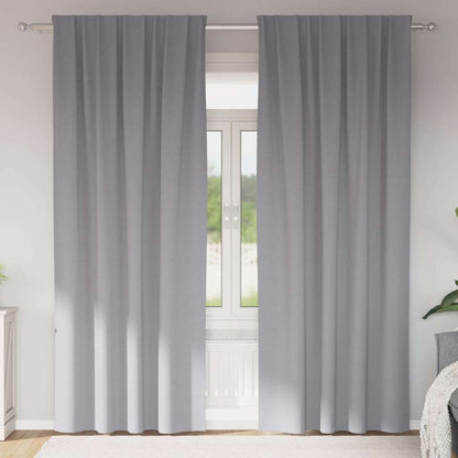 Tende Blackout con Anelli 2 pcs Grigio chiaro 260 x 140 cm | homemem39