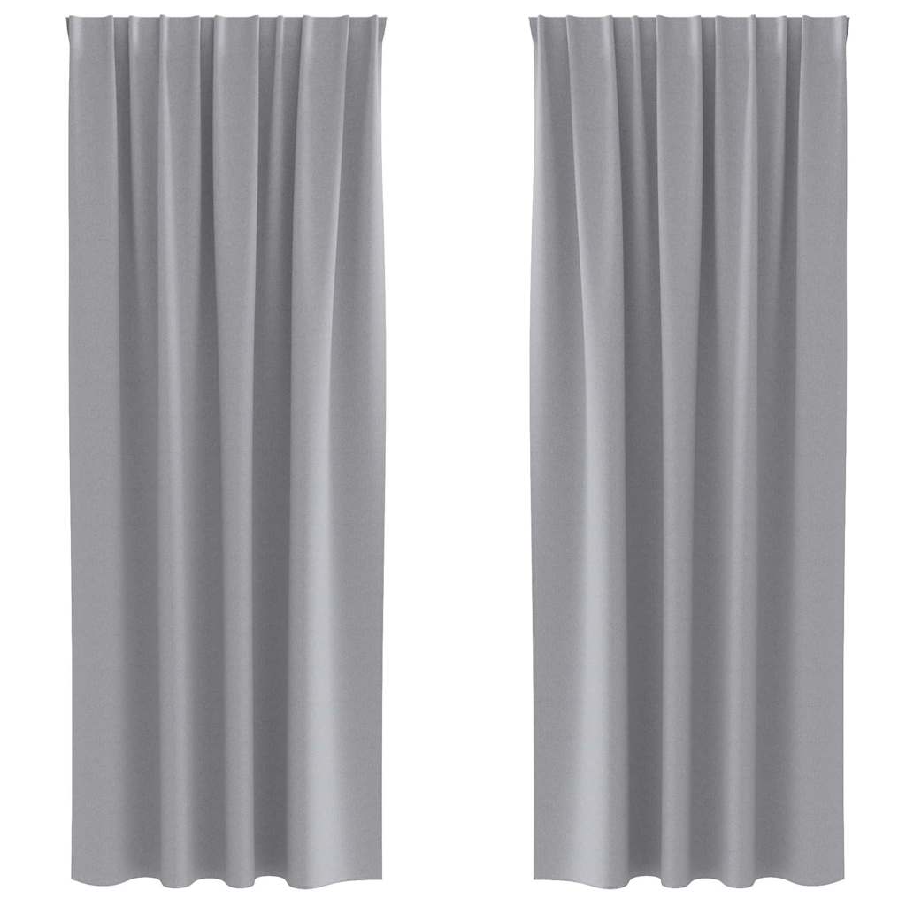 Tende Blackout con Anelli 2 pcs Grigio chiaro 260 x 140 cm | homemem39