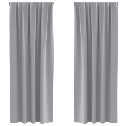 Tende Blackout con Anelli 2 pcs Grigio chiaro 260 x 140 cm | homemem39