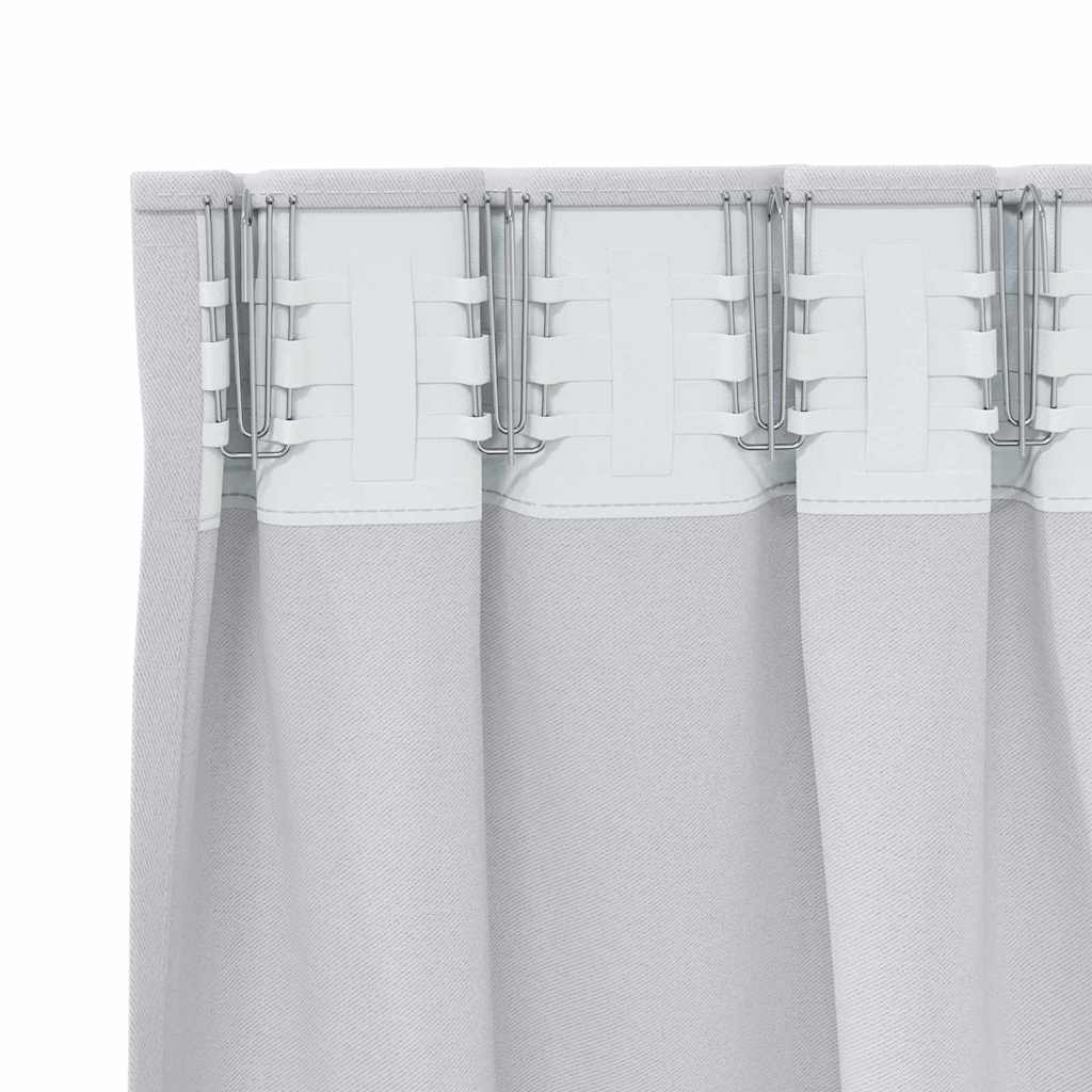 Tende Blackout con Anelli 2 pcs Grigio Chiaro 225 x 140 cm | homemem39