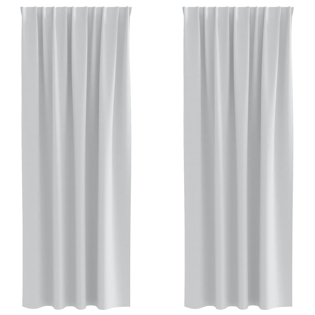 Tende Blackout con Anelli 2 pcs Grigio Chiaro 225 x 140 cm | homemem39