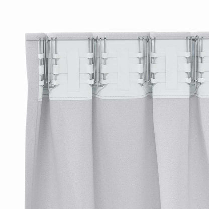 Tende Blackout con Anelli 2 pcs Grigio Chiaro 245 x 140 cm
