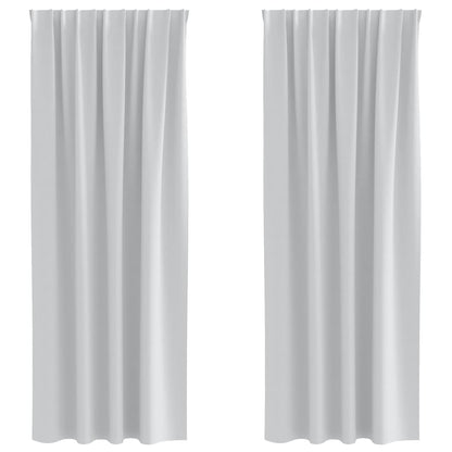 Tende Blackout con Anelli 2 pcs Grigio Chiaro 245 x 140 cm