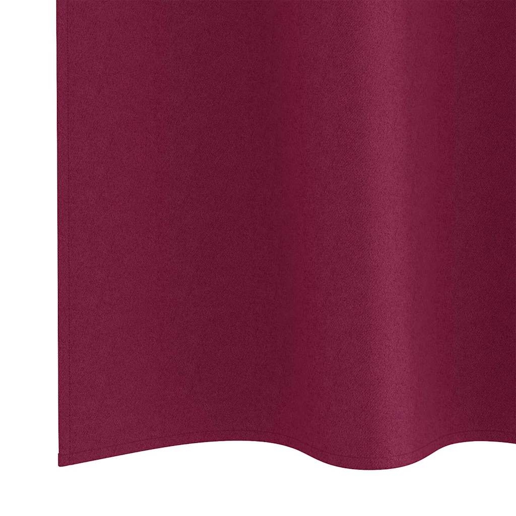 Tende Blackout con Anelli 2 pcs Rosso Vino 140 x 140 cm | homemem39