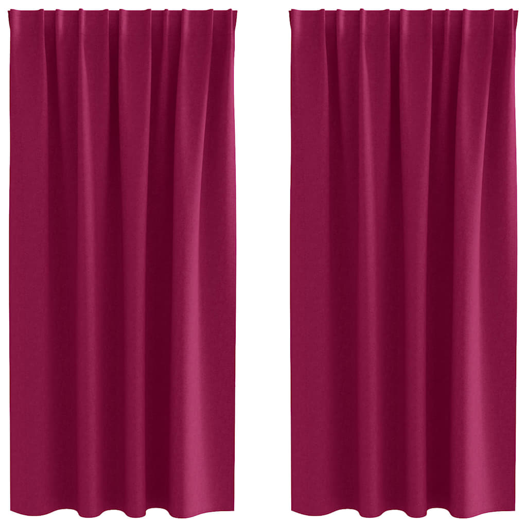 Tende Blackout con Anelli 2 pcs Rosso Vino 175 x 140 cm | homemem39