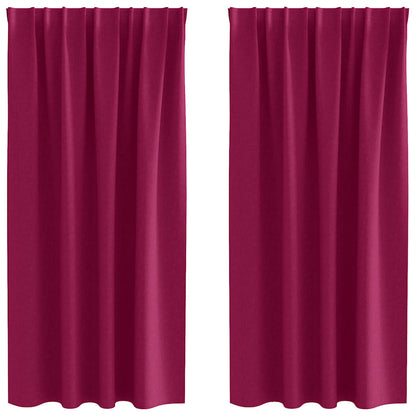 Tende Blackout con Anelli 2 pcs Rosso Vino 175 x 140 cm | homemem39