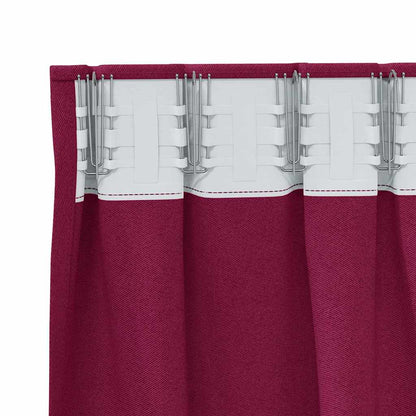Tende Blackout con Anelli 2 pcs Rosso Vino 245 x 140 cm | homemem39