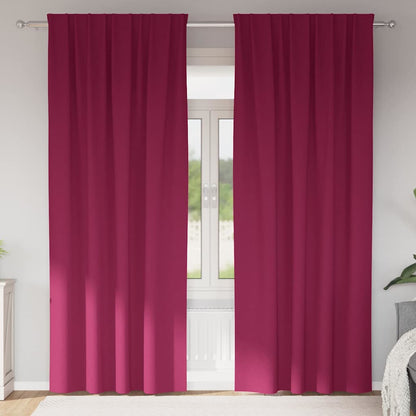 Tende Blackout con Anelli 2 pcs Rosso Vino 245 x 140 cm | homemem39