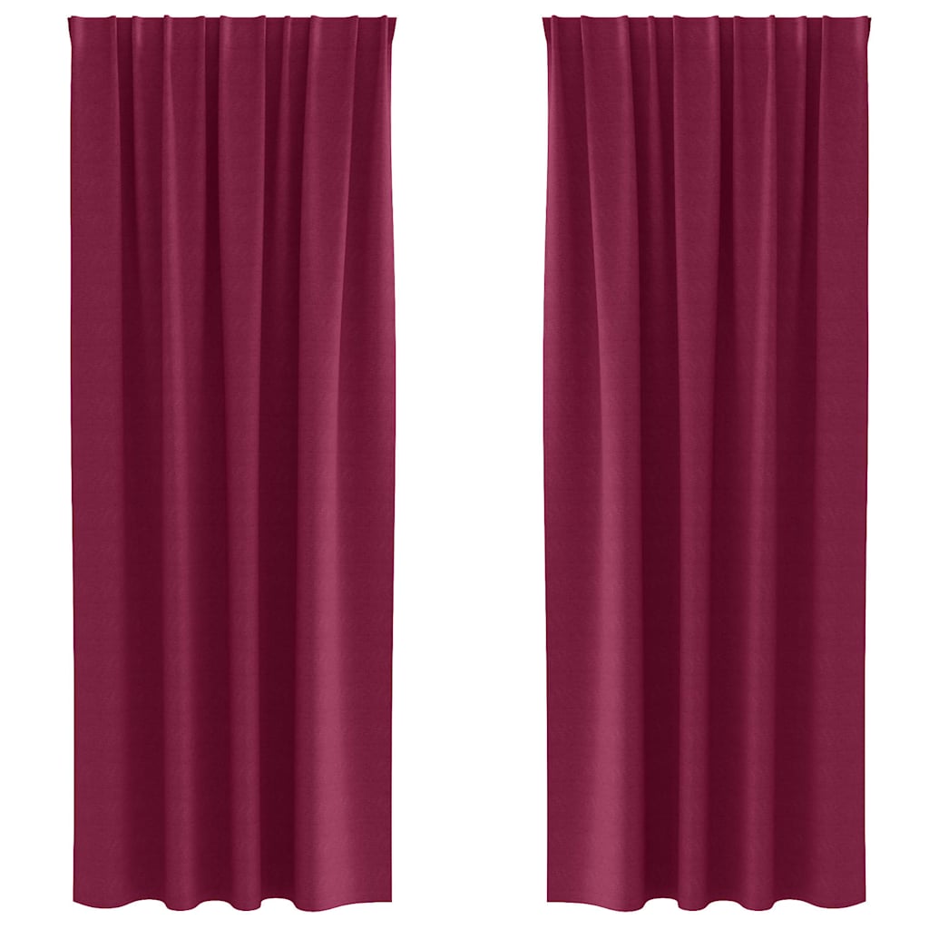 Tende Blackout con Anelli 2 pcs Rosso Vino 245 x 140 cm | homemem39