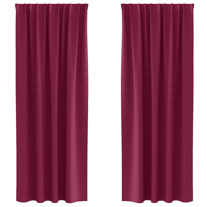 Tende Blackout con Anelli 2 pcs Rosso Vino 260 x 140 cm | homemem39