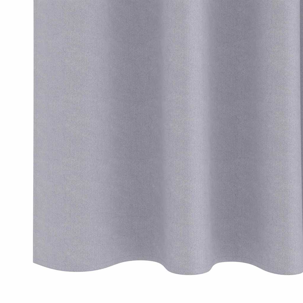Tende Blackout con Anelli 2 pcs Grigio Metallico 175 x 140 cm