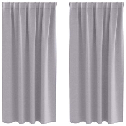 Tende Blackout con Anelli 2 pcs Grigio Metallico 175 x 140 cm