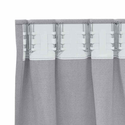Tende Blackout con Anelli 2 pcs Grigio Metallico 245 x 140 cm | homemem39