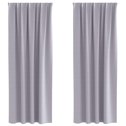 Tende Blackout con Anelli 2 pcs Grigio Metallico 245 x 140 cm | homemem39