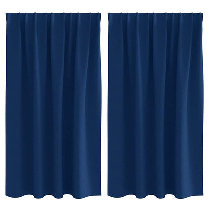Tende Blackout con Anelli 2 pcs Blu Scuro 140 x 140 cm | homemem39