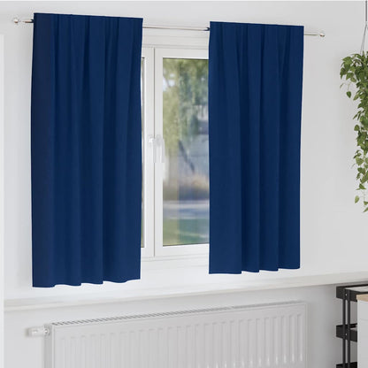 Tende Blackout con Anelli 2 pcs Blu Scuro 175 x 140 cm | homemem39