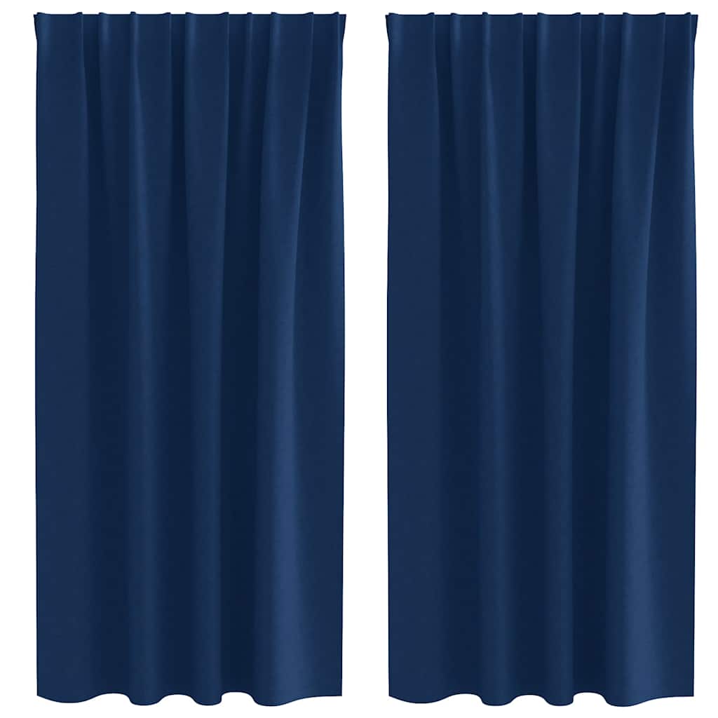 Tende Blackout con Anelli 2 pcs Blu Scuro 175 x 140 cm | homemem39
