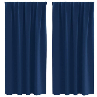 Tende Blackout con Anelli 2 pcs Blu Scuro 175 x 140 cm | homemem39