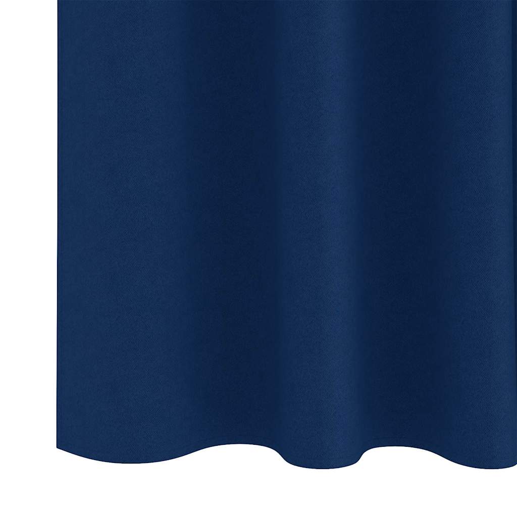 Tende Blackout con Anelli 2 pcs Blu Scuro 225 x 140 cm | homemem39