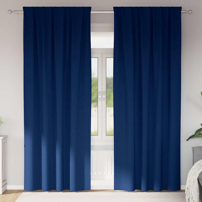 Tende Blackout con Anelli 2 pcs Blu Scuro 245 x 140 cm | homemem39
