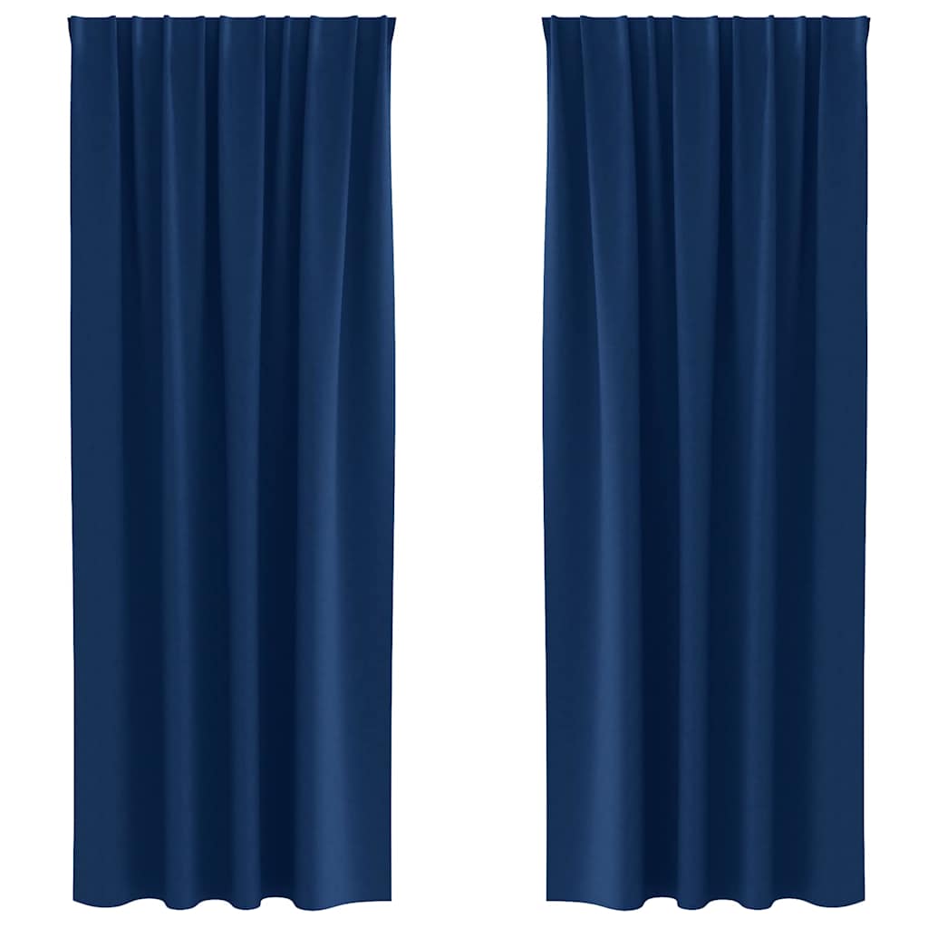 Tende Blackout con Anelli 2 pcs Blu Scuro 245 x 140 cm | homemem39