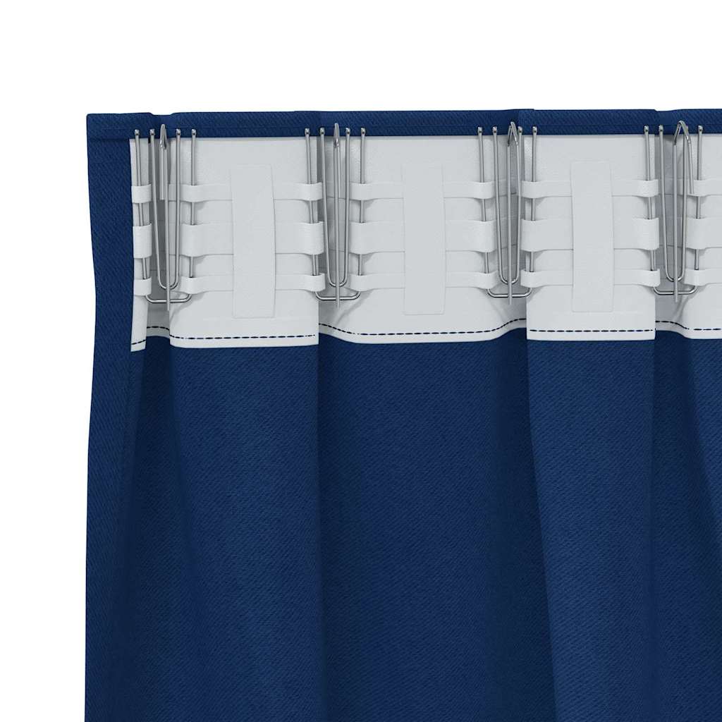 Tende Blackout con Anelli 2 pcs Blu Scuro 260 x 140 cm | homemem39
