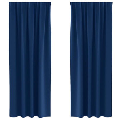 Tende Blackout con Anelli 2 pcs Blu Scuro 260 x 140 cm | homemem39
