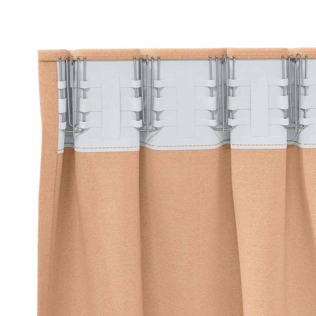 Tende Blackout con Anelli 2 pcs Marrone Chiaro 140 x 140 cm | homemem39