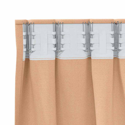 Tende Blackout con Anelli 2 pcs Marrone Chiaro 225 x 140 cm | homemem39
