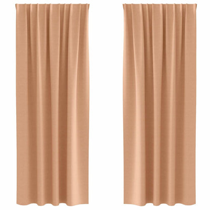 Tende Blackout con Anelli 2 pcs Marrone Chiaro 245 x 140 cm | homemem39