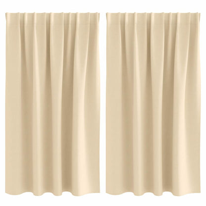 Tende Blackout con Anelli 2 pcs Crema 140 x 140 cm Poliestere | homemem39