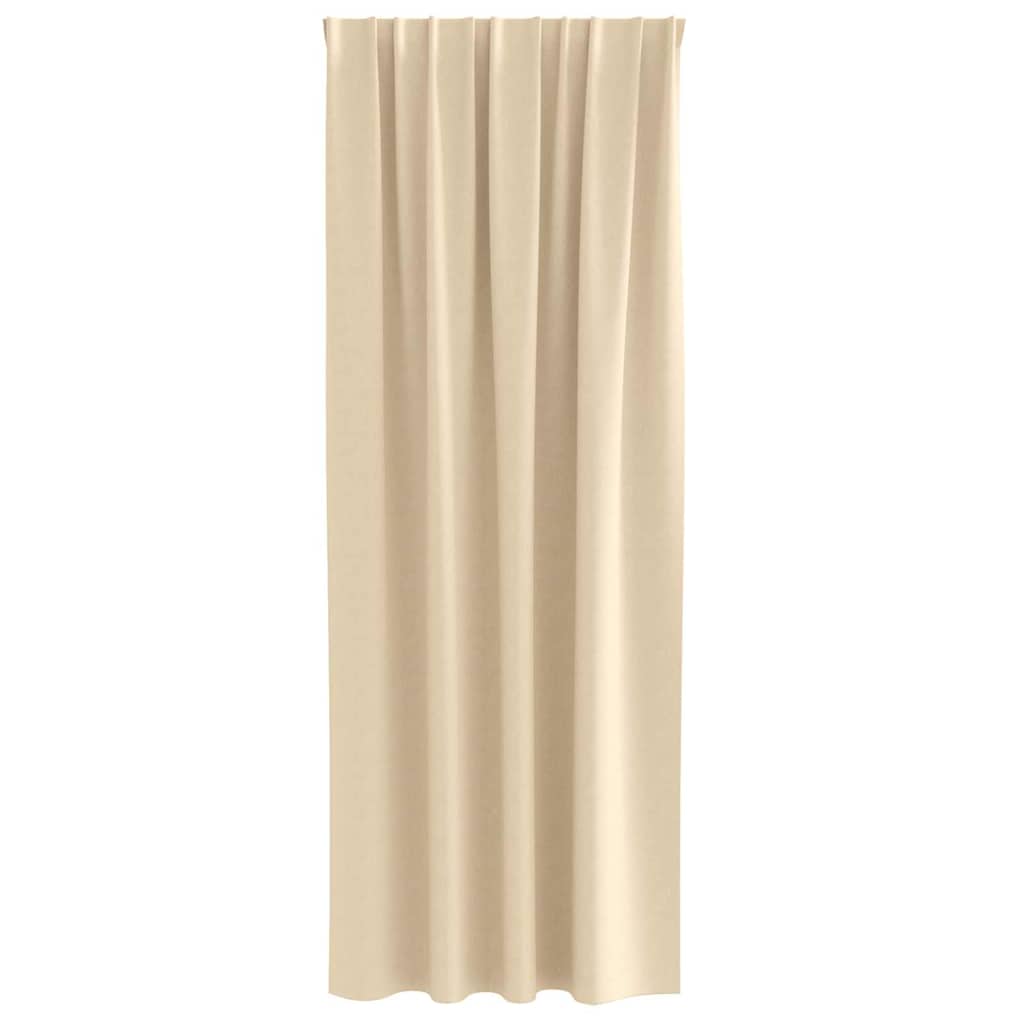 Tende Blackout con Anelli 2 pcs Crema 225 x 140 cm Poliestere | homemem39